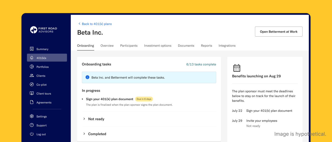 Plan onboarding